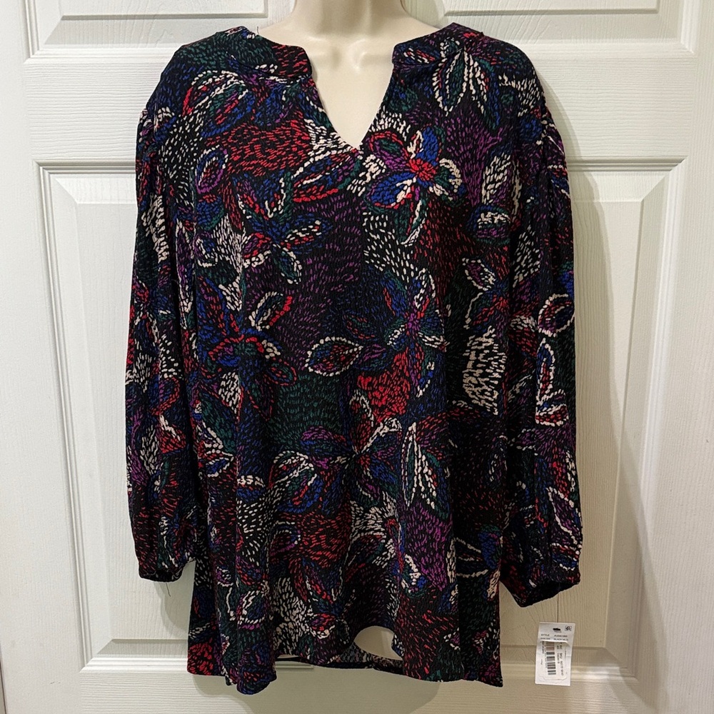 Elegant Multicolor Floral Women's Blouse
